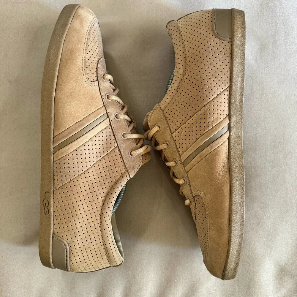 UGG MEN BROOK-LIN PERFORATED LEATHER SNEAKER Size  11.5